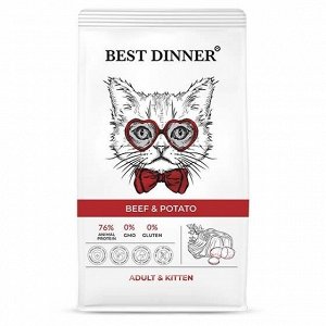 Best Dinner для кошек котят Adult & Kitten Говядина Картофель 10кг