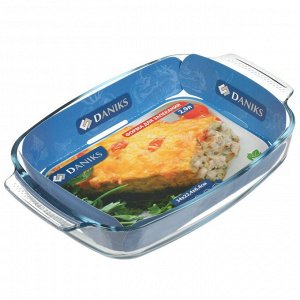 Форма для запекания стекло, 34х22.4х6.4 см, 2.9 л, прямоугольная, Daniks, OCT-NR5607