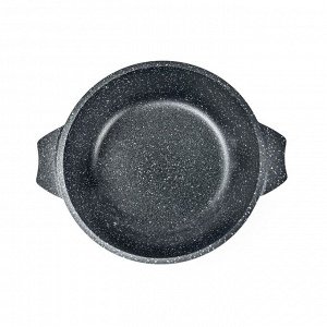 Кастрюля алюминий, антипригарное покрытие, 4 л, с крышкой, крышка стекло, Мечта, Гранит, 44701, серая