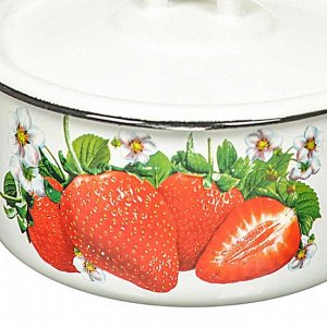 Кастрюля эмалированная сталь, 2 л, с крышкой, крышка сталь, цилиндрическая, Сибирские товары, С1610.П*59/*78/*44/*59/С, в ассортименте