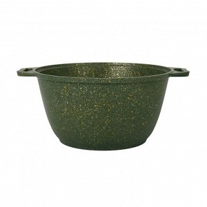 Кастрюля алюминий, антипригарное покрытие, 4 л, крышка стекло, Kukmara, Trendy style, к41tsml, малахит