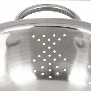 Дуршлаг нержавеющая сталь, 21 см, с ручкой, на ножке, серебристый, GS-08126-20