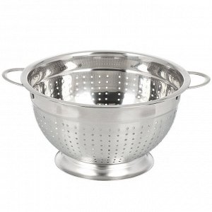 Дуршлаг нержавеющая сталь, 24 см, с ручкой, на ножке, GS-08127-24