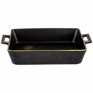 Блюдо для запекания фарфор, 25 см, прямоугольное, Bronco, Midnight gold, 42-378
