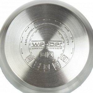 Набор посуды нержавеющая сталь, 6 предметов, 2.1, 2.9, 3.9 л, индукция, Webber, BE-616/6