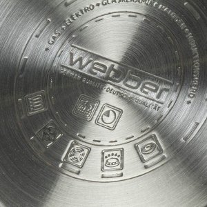 Набор посуды нержавеющая сталь, 6 предметов, 2.1, 2.9, 3.9 л, индукция, Webber, BE-616/6