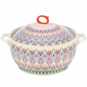 Кастрюля для запекания керамика, 1.6 л, круглая, с крышкой, Восток, Y6-10192/Y4-9178