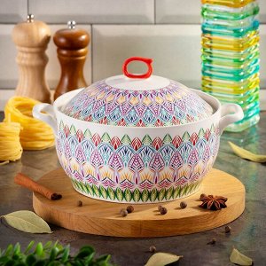 Кастрюля для запекания керамика, 1.6 л, круглая, с крышкой, Восток, Y6-10192/Y4-9178