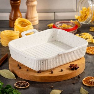 Форма для запекания керамика, 23х22.5х5 см, Белый гранит, Y6-10194/Y4-9206