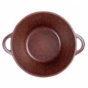 Кастрюля алюминий, антипригарное покрытие, 4 л, с крышкой, крышка стекло, Горница, Шоколад, к2633аш