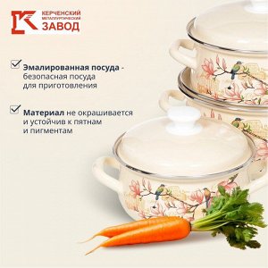 Набор посуды эмалированная сталь, 6 предметов, кастрюли 2,3,4 л., МП, Керченский металлургический завод, Круиз-1