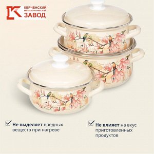 Набор посуды эмалированная сталь, 6 предметов, кастрюли 2,3,4 л., МП, Керченский металлургический завод, Круиз-1