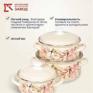Набор посуды эмалированная сталь, 6 предметов, кастрюли 2,3,4 л., МП, Керченский металлургический завод, Круиз-1