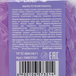 Мыло для рук ручной работы, 100 г, аромат ледяной смородины, Чистое счастье