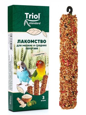 Лакомство "Triol" для мелких и средних попугаев с кунжутом, 3 шт, 80г