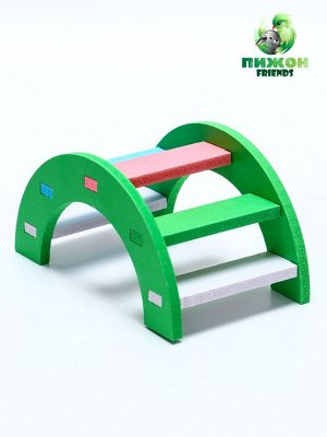 Лесенка для грызунов с цветными ступеньками, зеленый