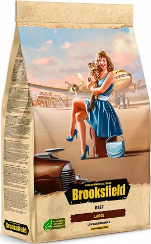 Brooksfield для кошек Large для крупныхных пород  Говядина Рис 400г