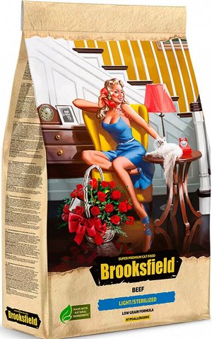 Brooksfield для кошек Light Sterilized для кастрированных и стерилизованных облегчён Говядина Рис 400г
