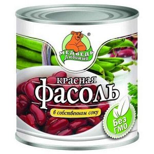 Фасоль белая в т/с Медведь Любимый 425мл 1/24, шт
