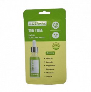 Тканевая маска для лица с чайным деревом для проблемной кожи - Dr.Dermal Facial Solution Mask Tea Tree