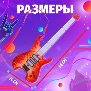 Музыкальная гитара «Рок звезда», звук, свет, цвет красный