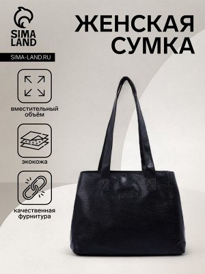 Сумка женская на молнии, цвет чёрный