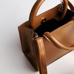 Сумка женская на молнии, цвет коричневый