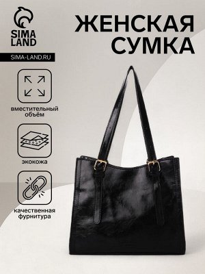 Сумка женская на молнии, цвет чёрный