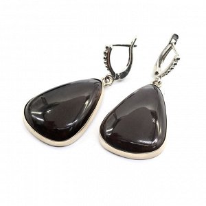 Серьги обсидиан 22*31мм.