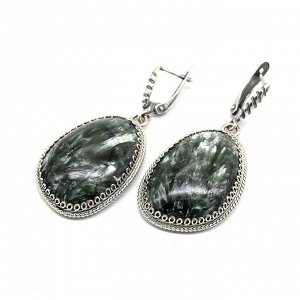 Серьги серафинит 21*30мм.