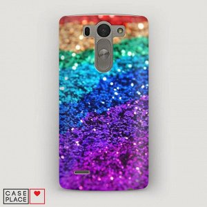 Пластиковый чехол Блестящая радуга рисунок на LG G3