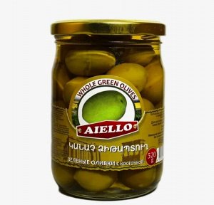 Зелёные оливки с косточкой Aiello 520г
