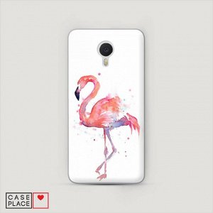 Пластиковый чехол Акварельный фламинго на Meizu M3 Note