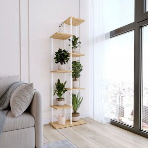 Подставка для цветов белая "Шафран 17Л" 49*30*155см