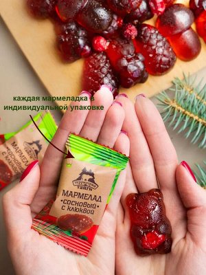 Мармелад сосновый с клюквой, флоу-пак, вес