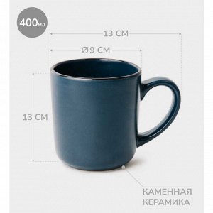 Кружка керамика, 400 мл, Sky, Apollo, SKY-400, синяя