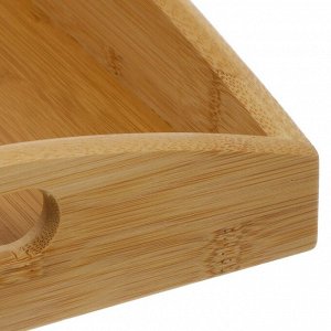 Поднос бамбук, 39.5х25.5х5.5 см, прямоугольный, с ручками, ST31339B1