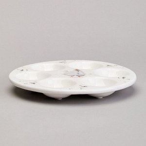 Блюдо керамика, для яиц, 18х18х2.5 см, 6 ячеек, Funny hens, Lefard, 358-2292