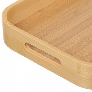 Поднос бамбук, 41х27.5х5 см, прямоугольный, с ручками, ST32141B