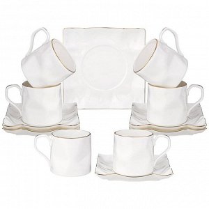 Чайный сервиз фарфор, 12 пр, 6 перс, 220 мл, Раффл Голд, Lefard, 264-1160, подар уп