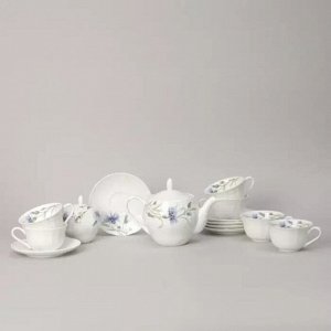 Чайный сервиз фарфор, 14 предметов, на 6 персон, 250 мл, Lefard, Васильки, 760-824, подарочная упаковка