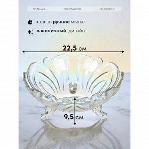 Ваза для фруктов, стекло, 9.5х22.5 см, Y6-6487