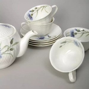 Чайный сервиз фарфор, 14 предметов, на 6 персон, 250 мл, Lefard, Васильки, 760-824, подарочная упаковка