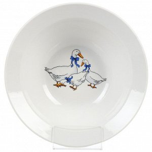Миска фарфор, круглая, 4.5 см, 0.3 л, Гуси новые, Дулевский фарфор, 101882