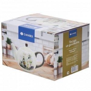 Чайник заварочный доломит, 0.95 л, Daniks, Левадия, бежевый