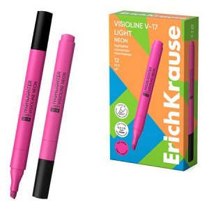 Текстовыделитель Visioline V-17 light Neon розовый 63558 ErichKrause