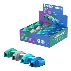 Точилка пластиковая с контейнером Charm, Ice Metallic ассорти 60032 ErichKrause
