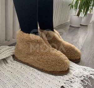 Тапочки женские из овечьей шерсти на войлочной подошве "ЧУНИ"