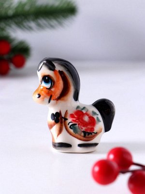 Фигурка фарфор гжель «Конь Агат» 6.5x5.5x2.5 см, цветной