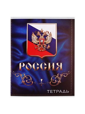 Тетрадь 96 листов в клетку, Calligrata «Россия», серые листы, МИКС